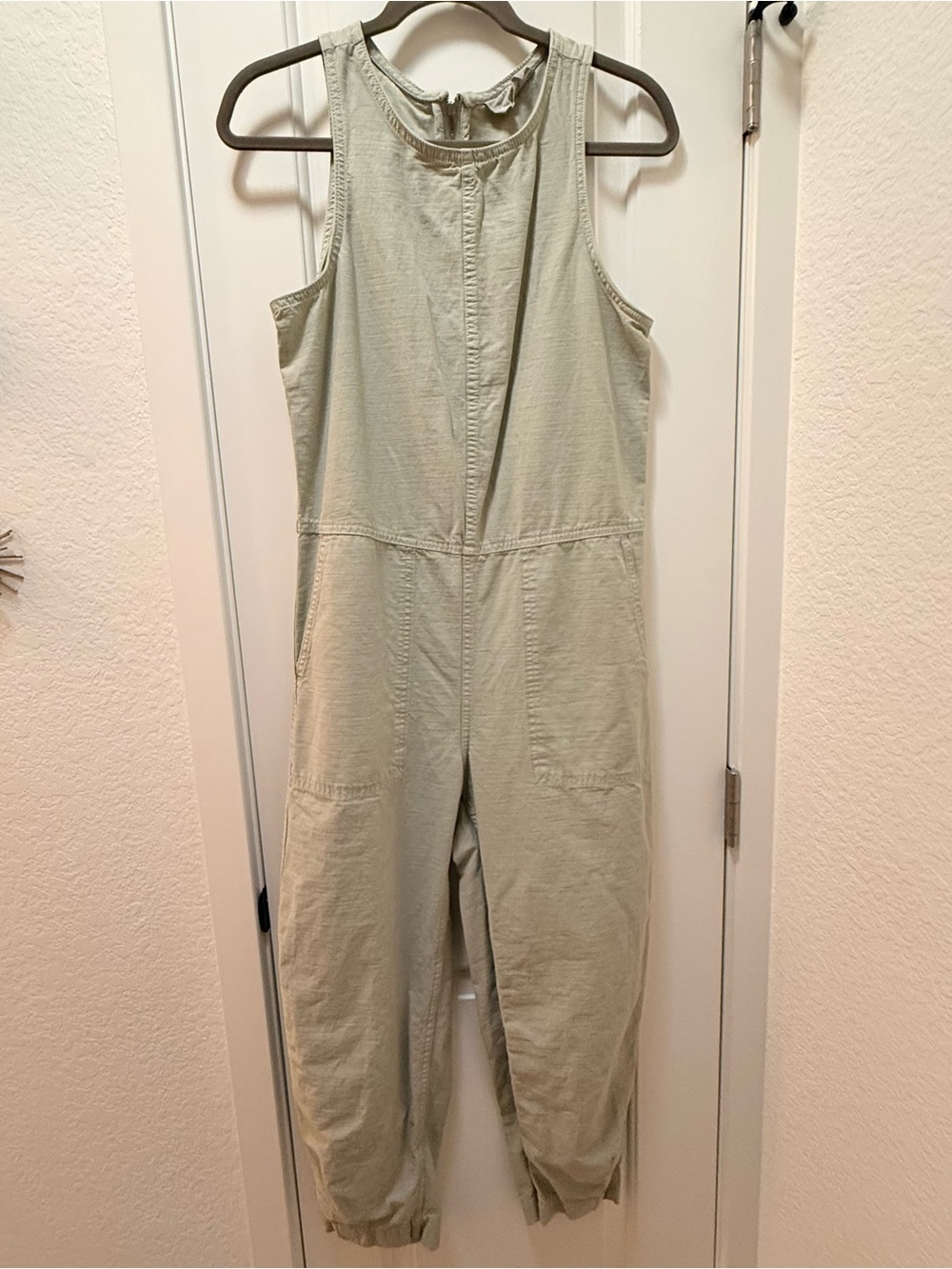 Everlane Sage Green Sleeveless Utility Jumpsuit